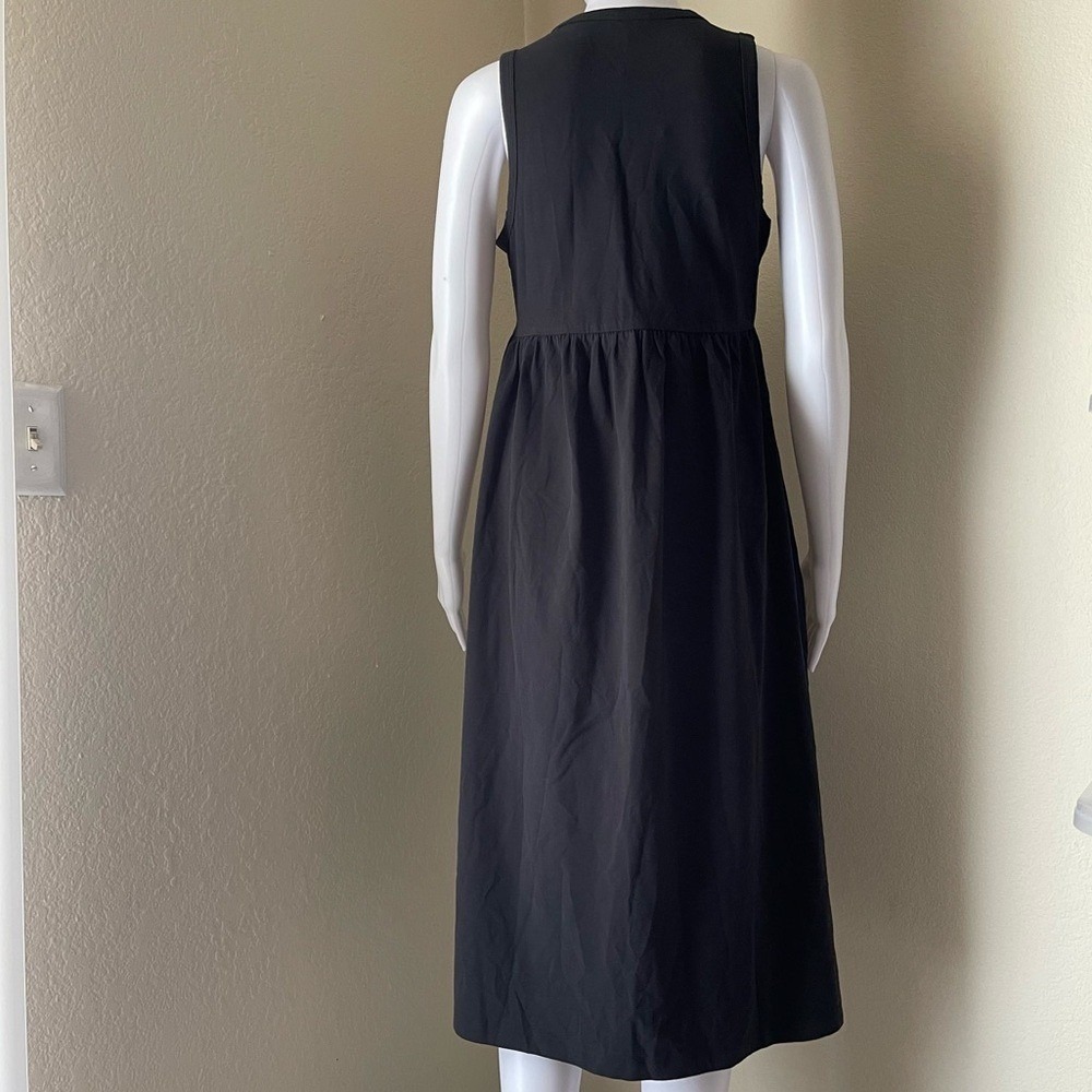 J Crew Factory Black Long Stretchy Relaxed Fit Pockets Sleeveless Dress PS - Picture 5 of 8